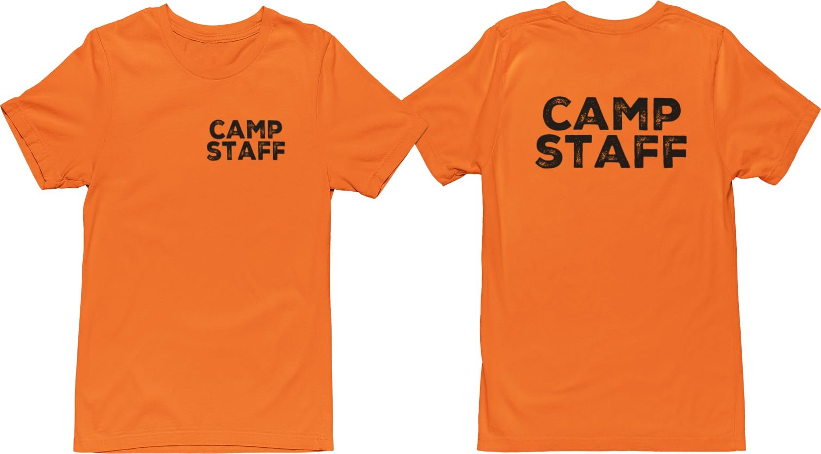 CAMP Staff T-Shirt Summer Counselor Rustic Design Cotton Tee (Chest & Back Print)