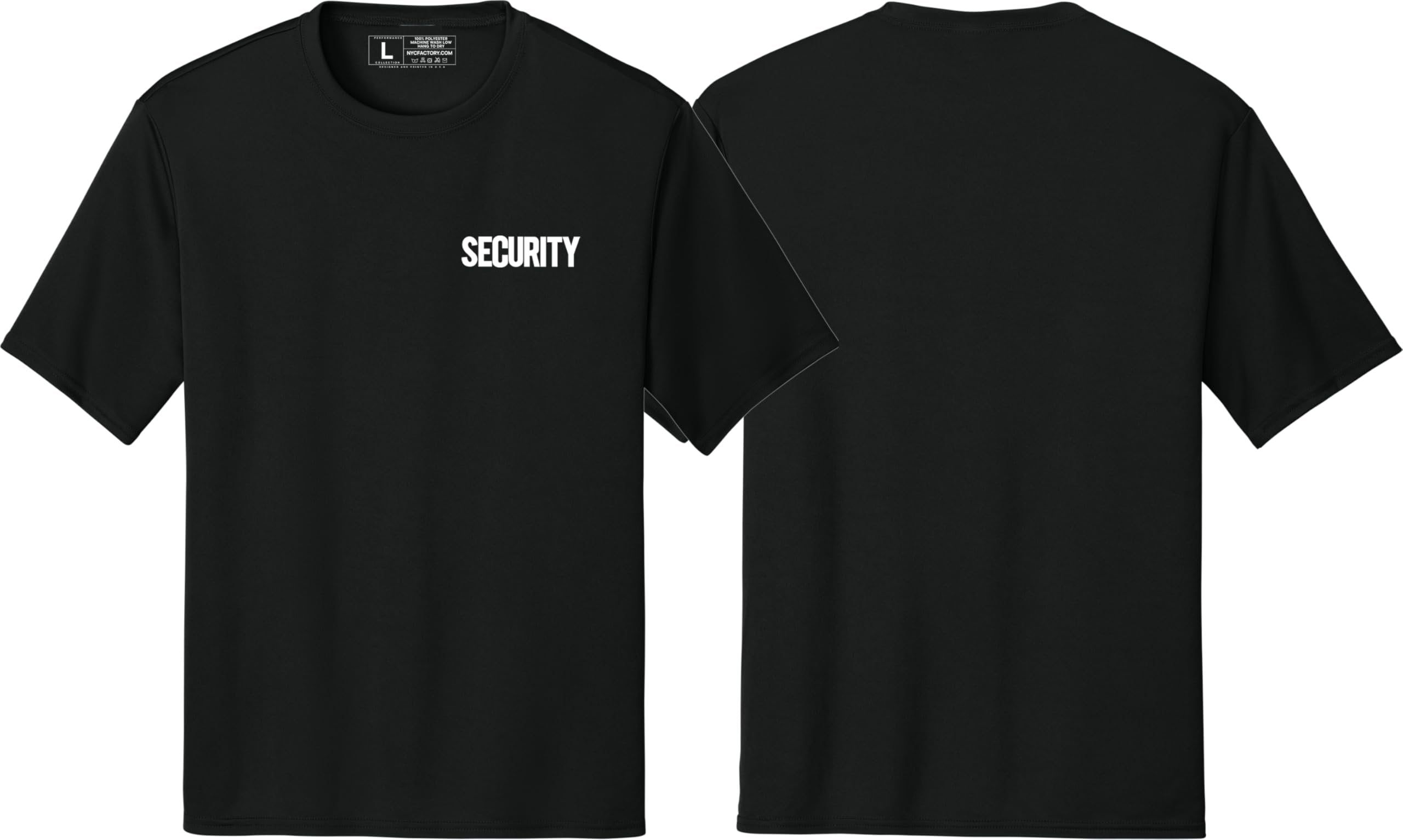 Men's Security T-Shirt Moisture-Wicking Performance Tee Summer Work Shirt