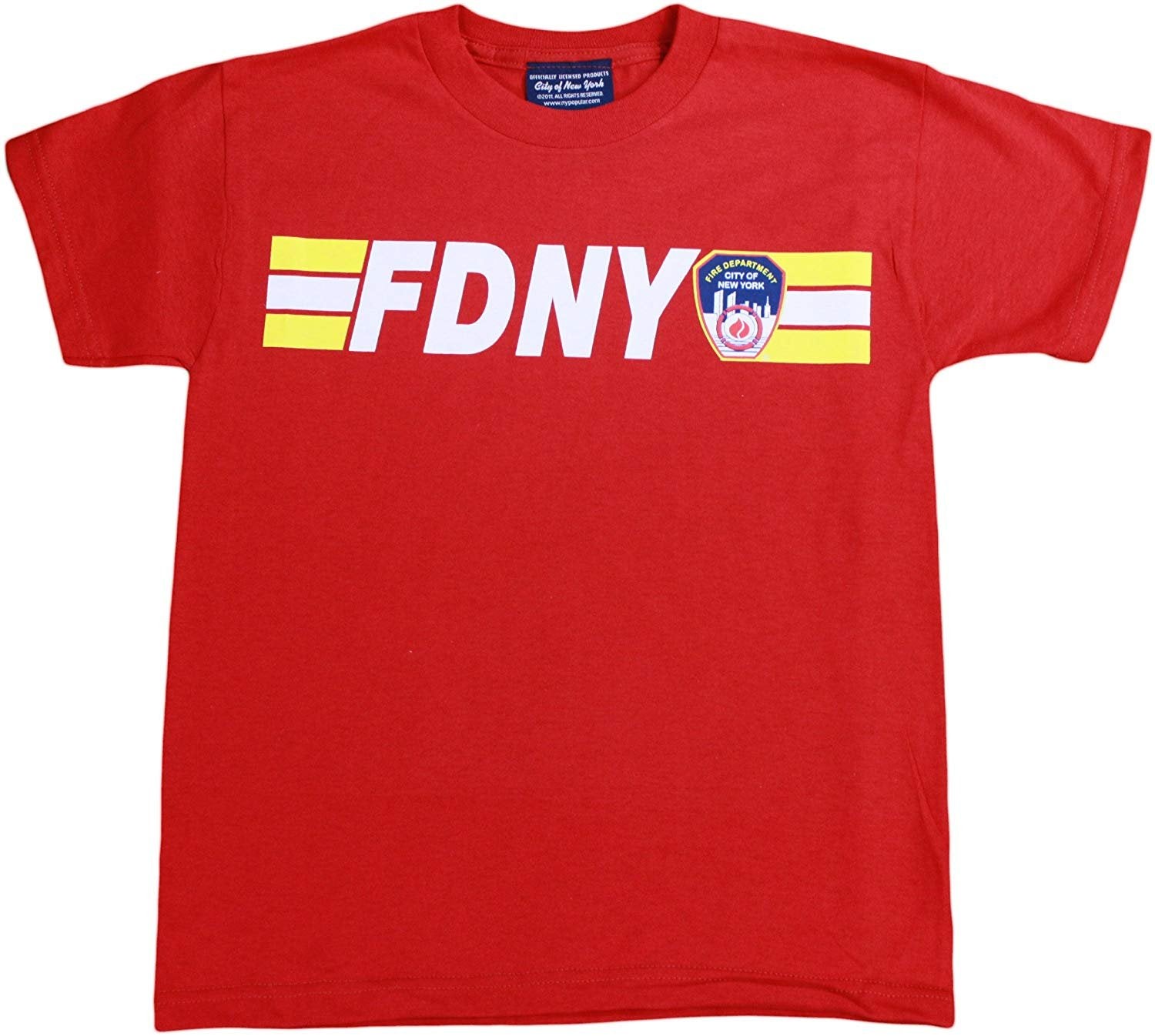 FDNY Kids Short Sleeve Screen Print 200 feet Back T-Shirt Red