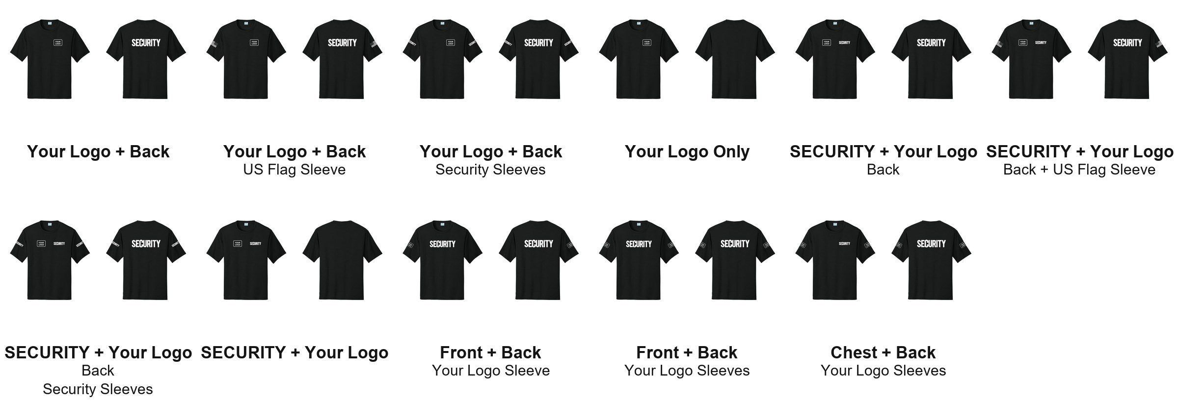 SECURITY t-shirt print layouts