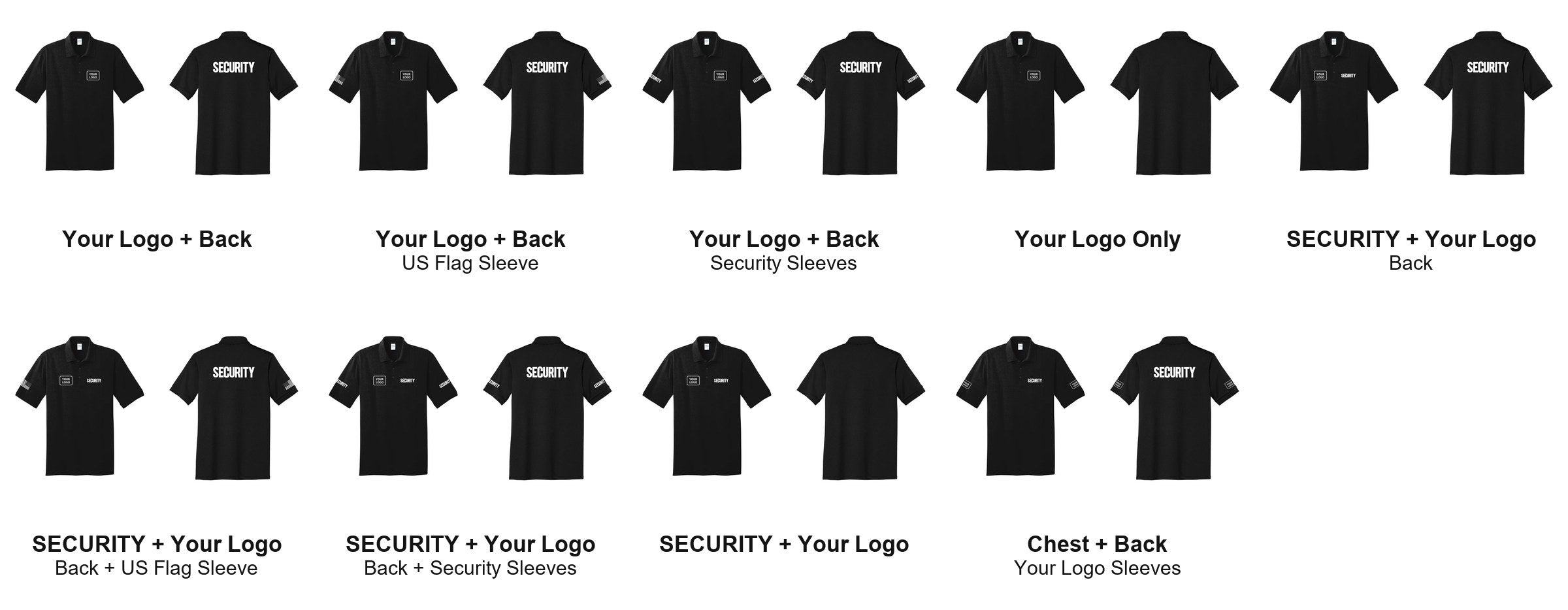 SECURITY t-shirt print layouts