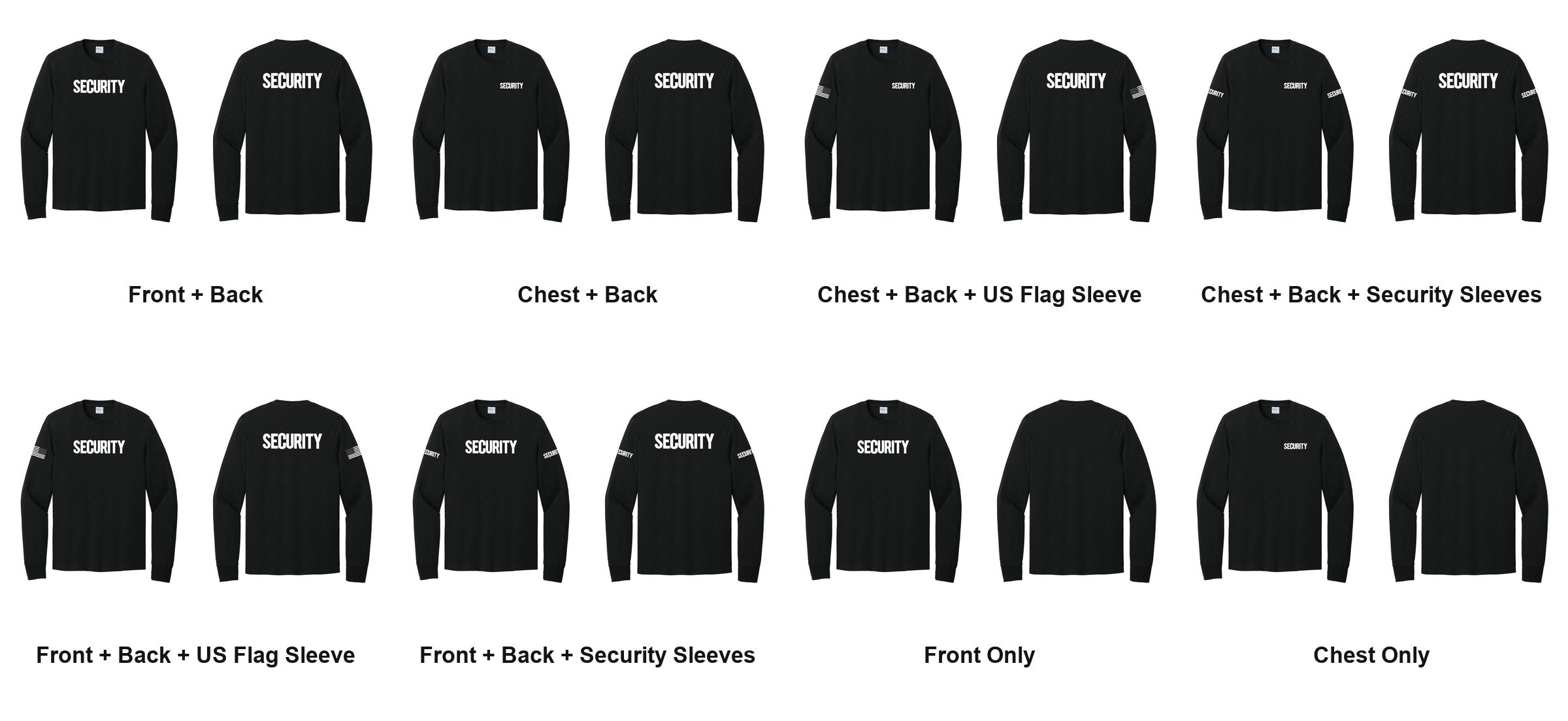 SECURITY t-shirt print layouts