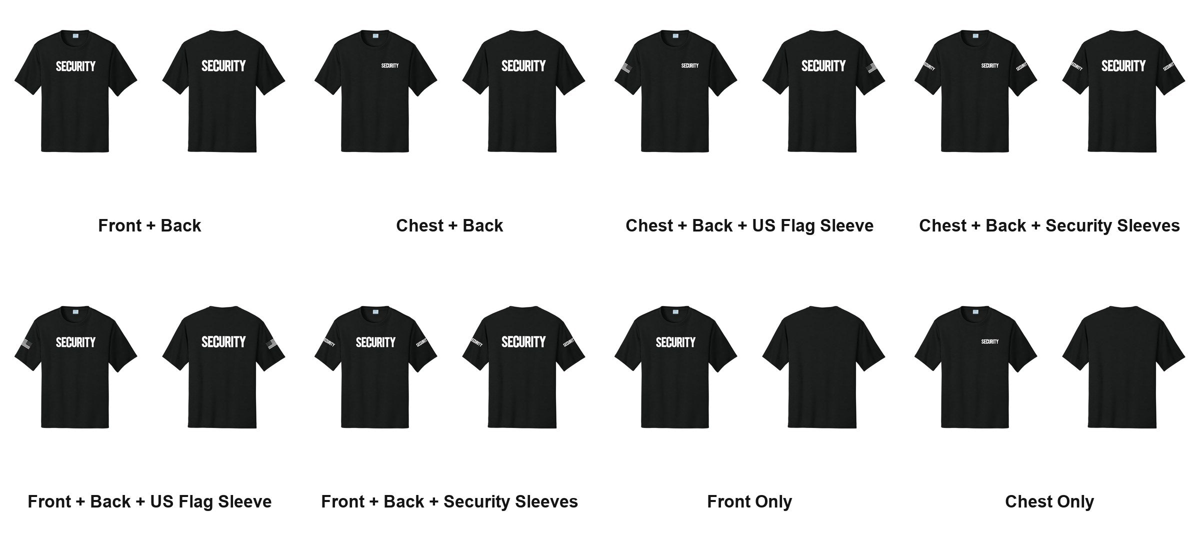 SECURITY t-shirt print layouts