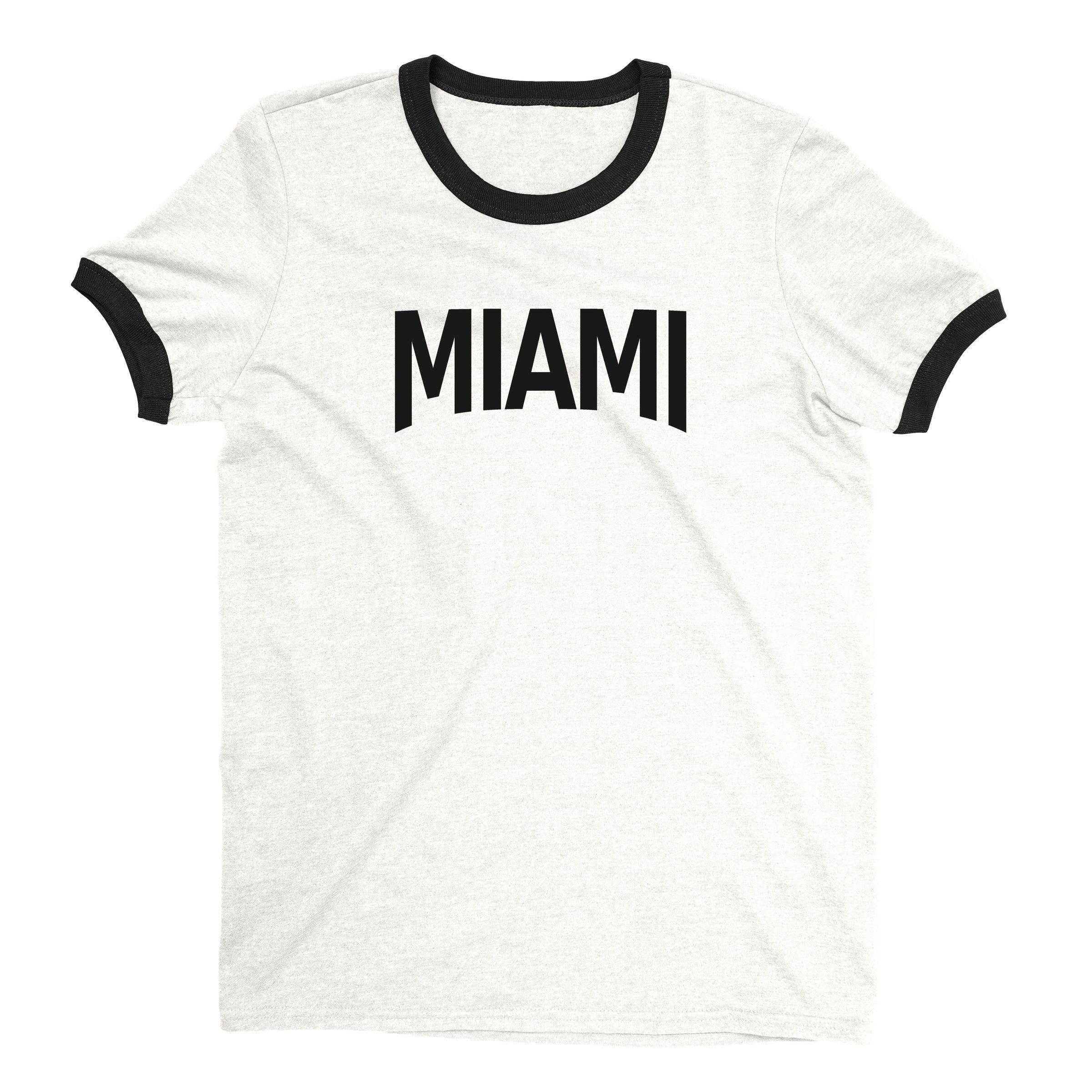 Miami Ringer Tee — White