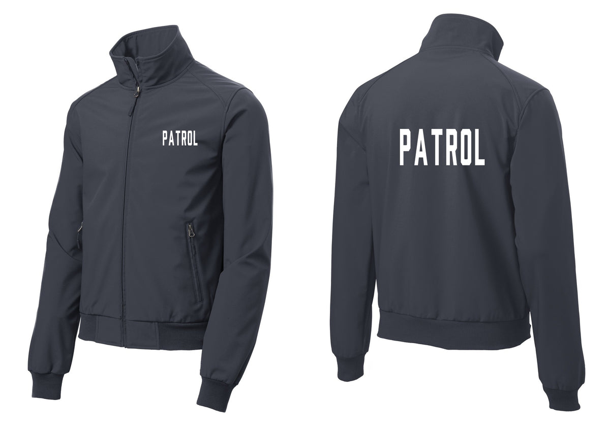 NYC Factory Patrol Soft Shell Bomber Jacket (Classic) - Chest + Back - Battleship Grey