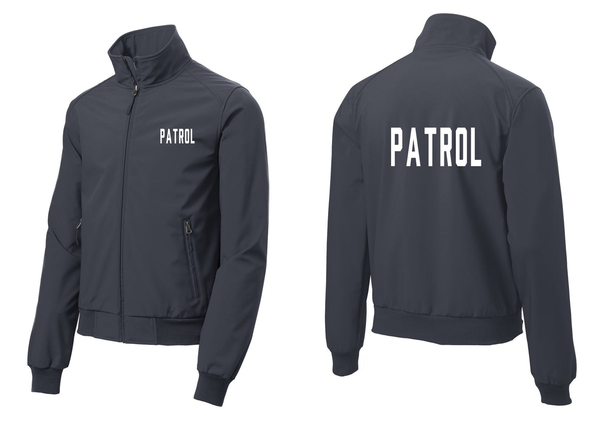 NYC Factory Patrol Soft Shell Bomber Jacket (Classic) - Chest + Back - Battleship Grey