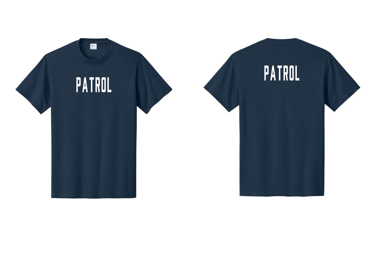 NYC Factory Patrol T-Shirt for Security & Event Teams (Classic) - Front + Back - Navy