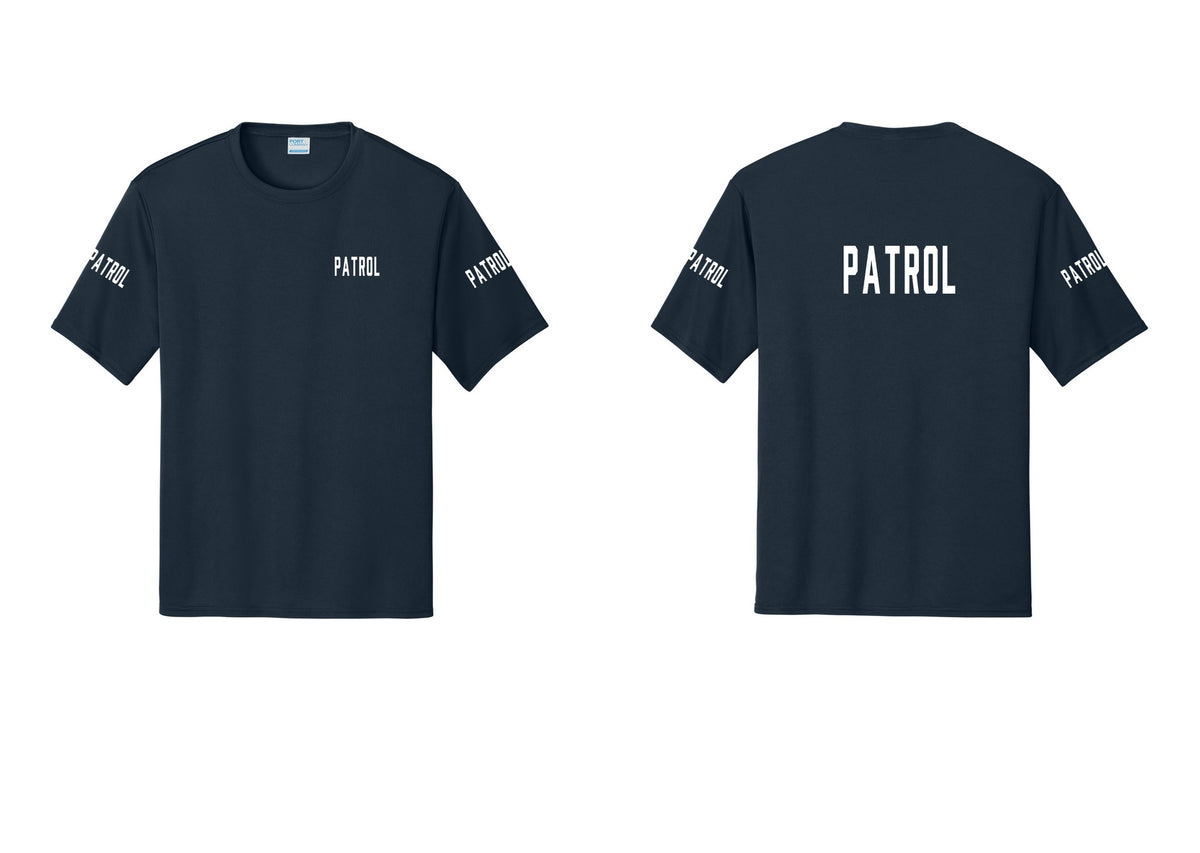 NYC Factory Patrol Performance T-Shirt (Classic) - Chest + Back + Patrol Sleeves - Navy