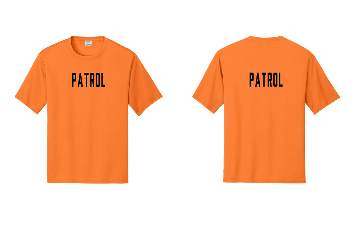 NYC Factory Patrol Performance T-Shirt (Classic) - Front + Back - Neon Orange
