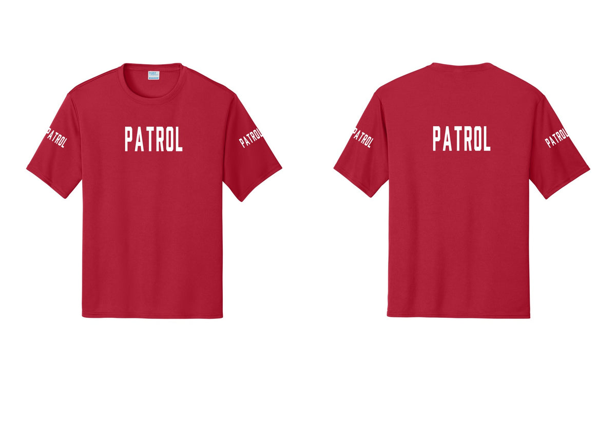 NYC Factory Patrol Performance T-Shirt (Classic) - Front + Back + Patrol Sleeves - Red