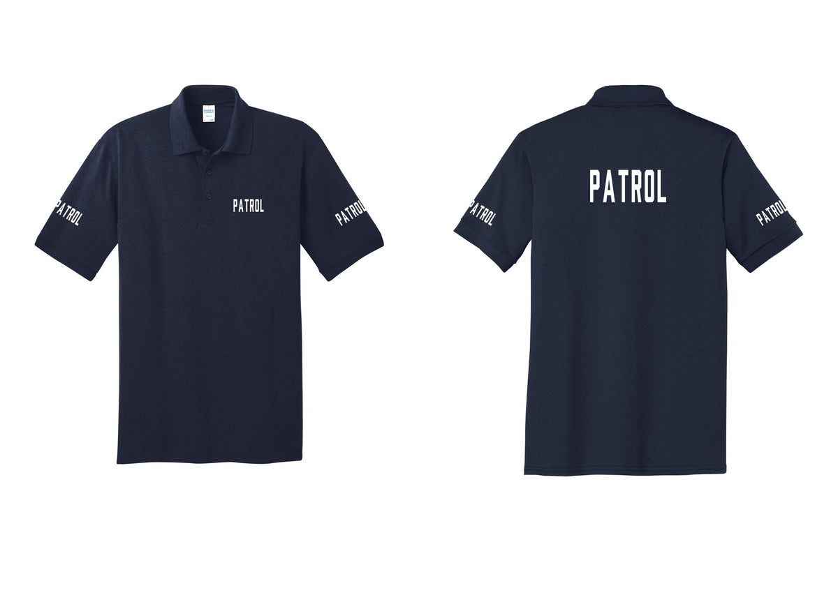 NYC Factory Patrol Polo Shirt (Classic) - Chest + Back + Patrol Sleeves - Navy