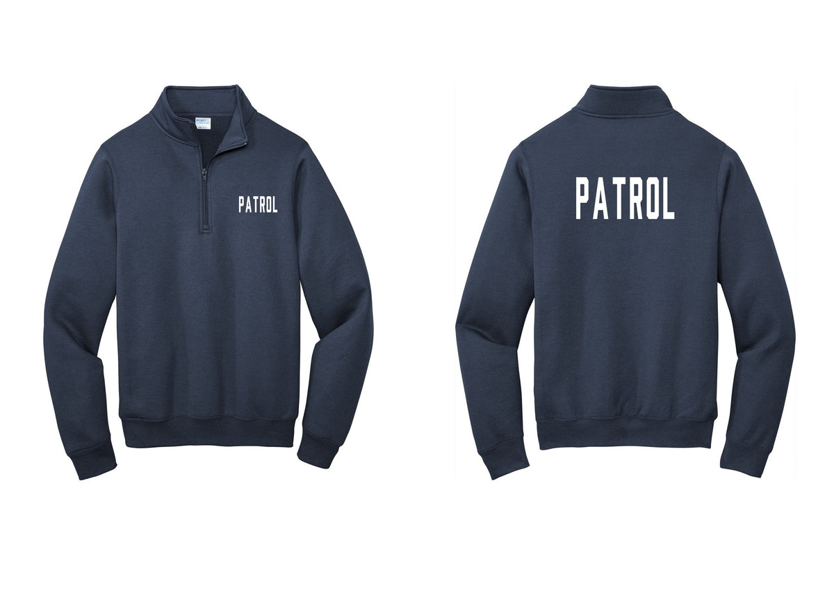 NYC Factory Patrol Cotton Fleece 1/4-Zip Pullover Sweatshirt (Classic) - Chest + Back - Navy