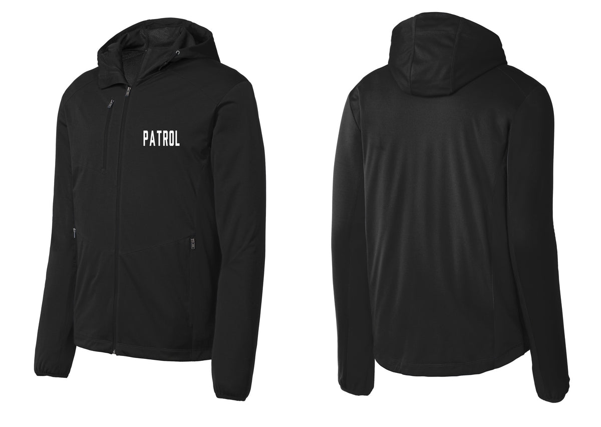 NYC Factory Patrol Soft Shell Hooded Jacket (Classic) - Chest Only - Deep Black