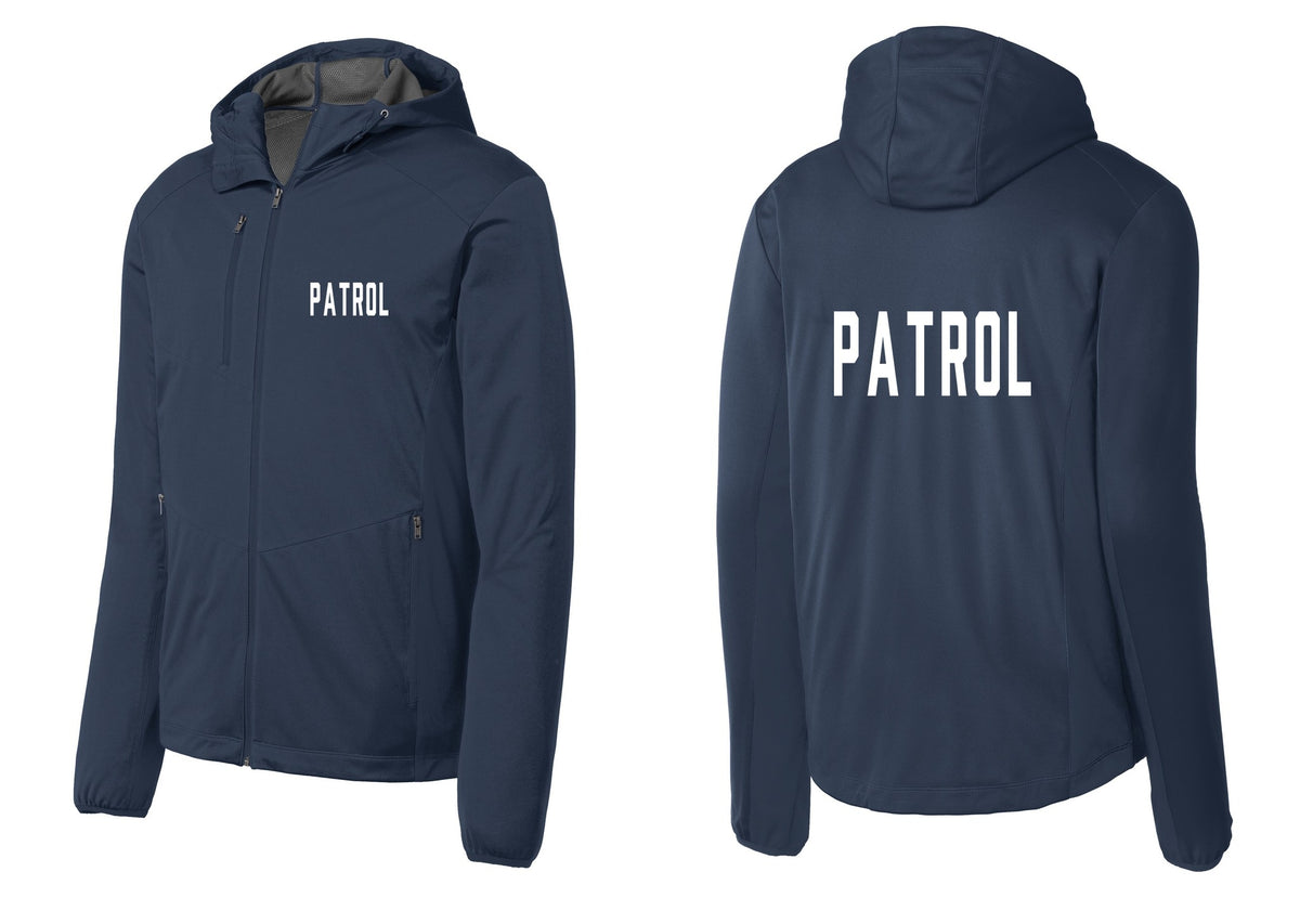 NYC Factory Patrol Soft Shell Hooded Jacket (Classic) - Chest + Back - Dress Blue Navy
