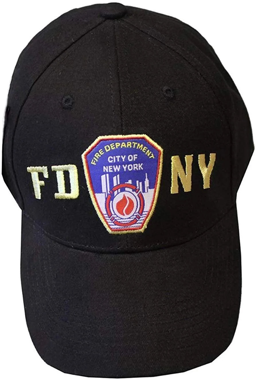 FDNY Baseball Hat Police Badge Fire Department Of New York City Black & Gold ...