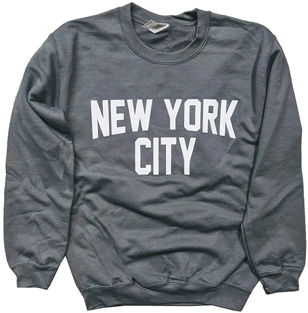 New York City Sweatshirt Charcoal White NYC Lennon Shirt - NYC Factory
