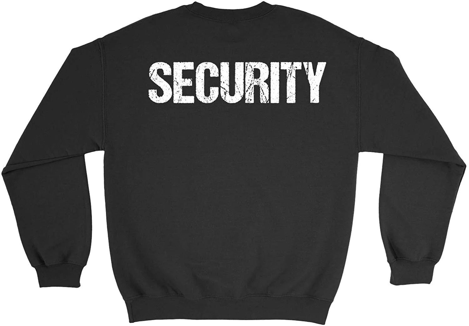 Men's Security Crewneck Sweatshirt (Distressed Design, Black / White)
