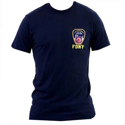 FDNY Men's Tee Embroidered Patch (Navy Blue)