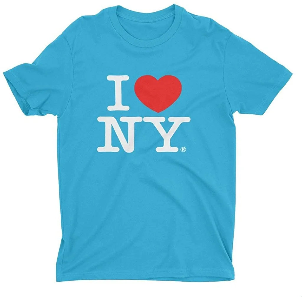 Men's I Love NY Officially Licensed Adult Unisex Tees (Turquoise Blue)
