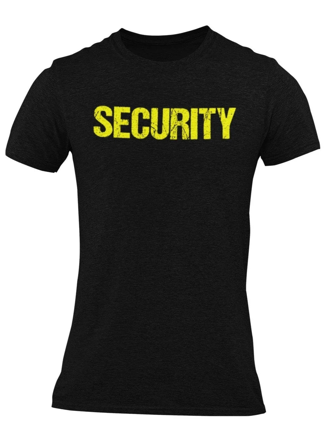 Men's Security T-Shirt (Distressed Design, Black/Neon)