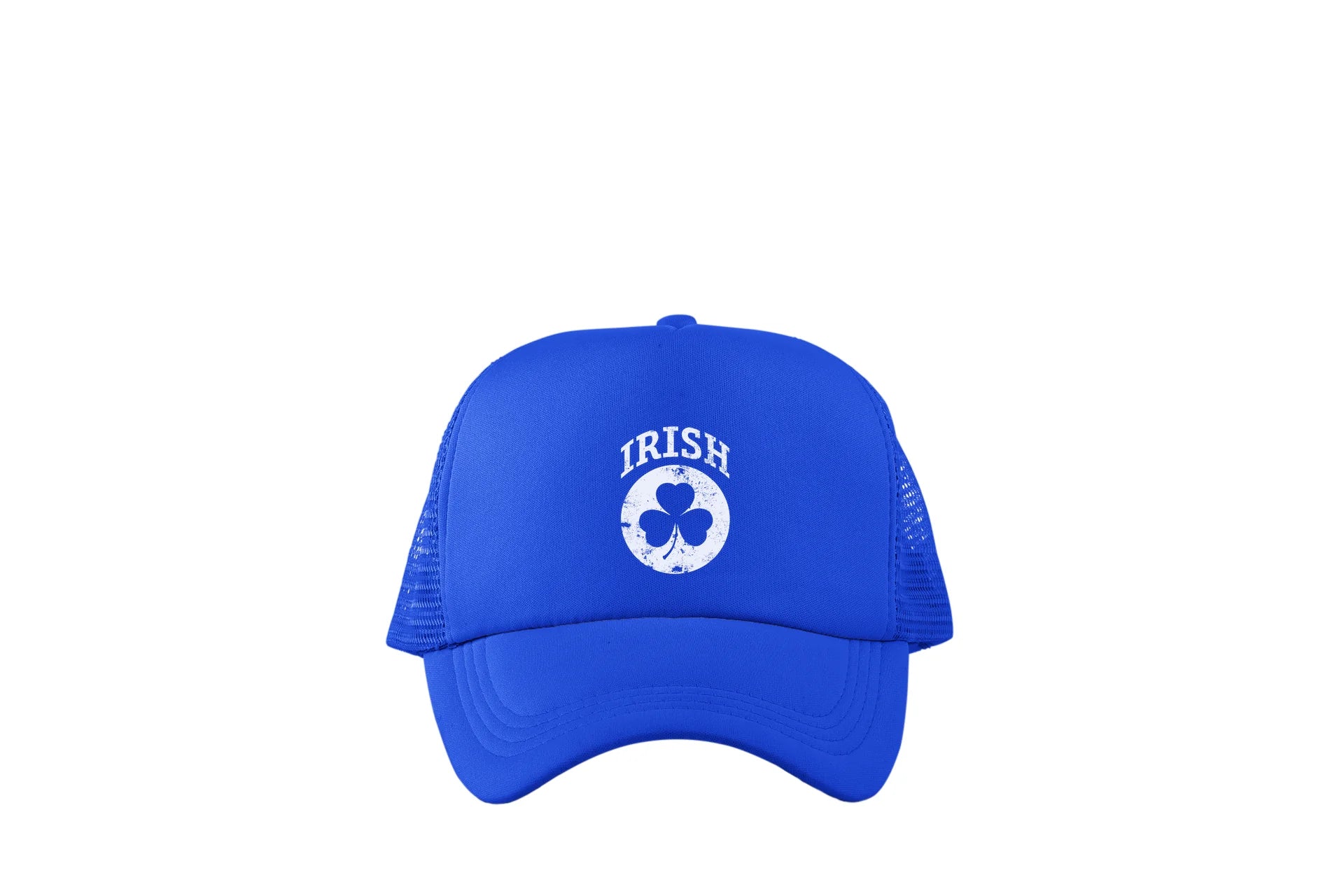 Irish Shamrock White Design Trucker Baseball Hat