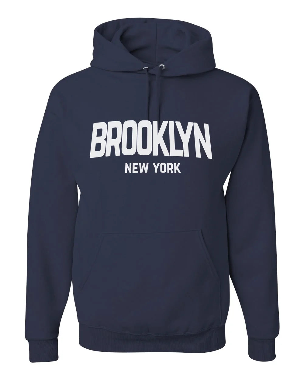 Brooklyn Retro White Design Custom Hoodie Navy Blue