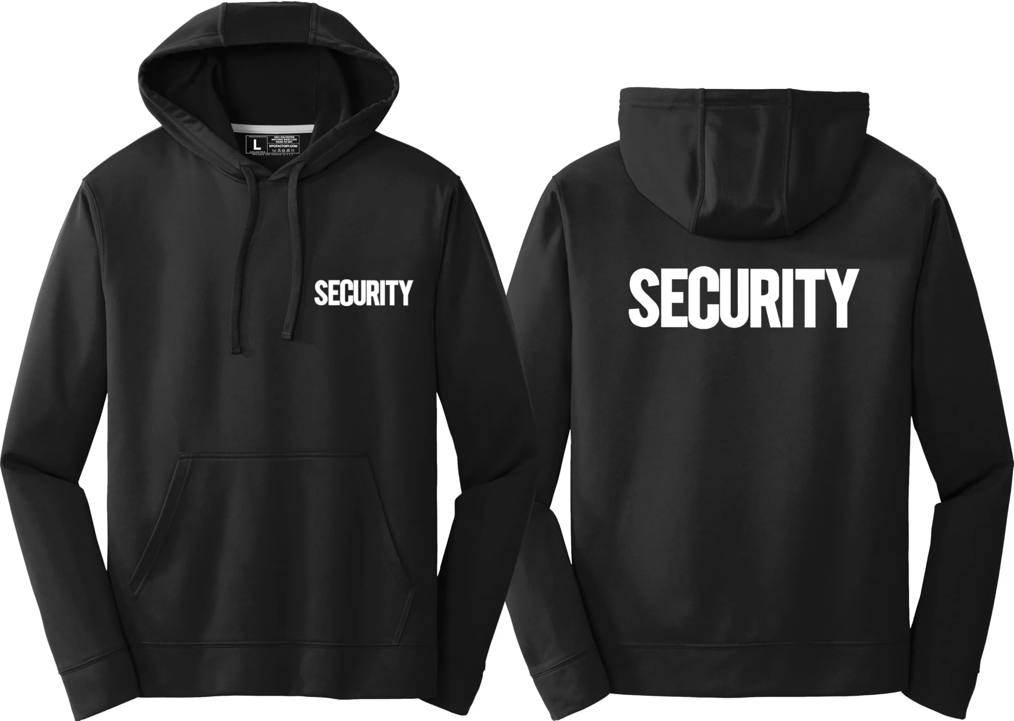 Mens Security Fleece Pullover Hoodie Sweatshirt USA Flag Sleeve Prints - NYC Factory