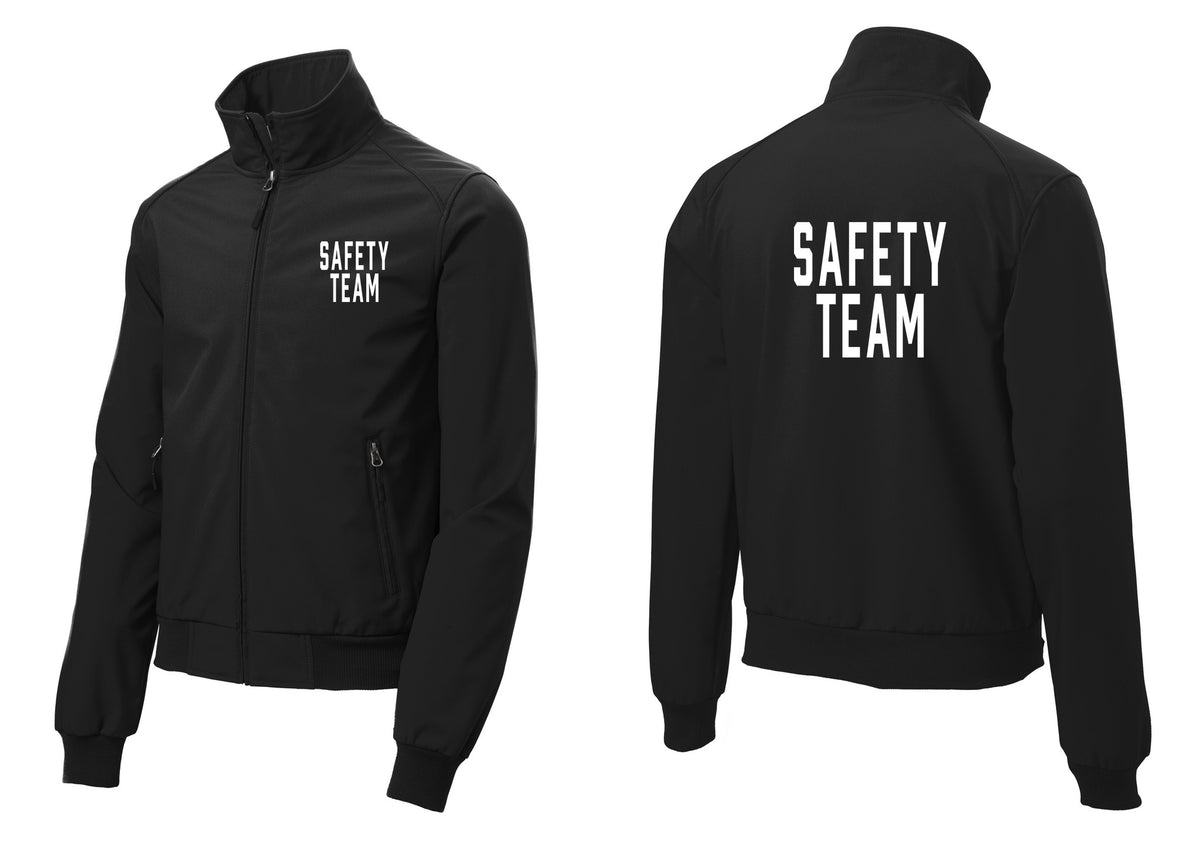 NYC Factory Safety Team Soft Shell Bomber Jacket (Classic) - Chest + Back - Black