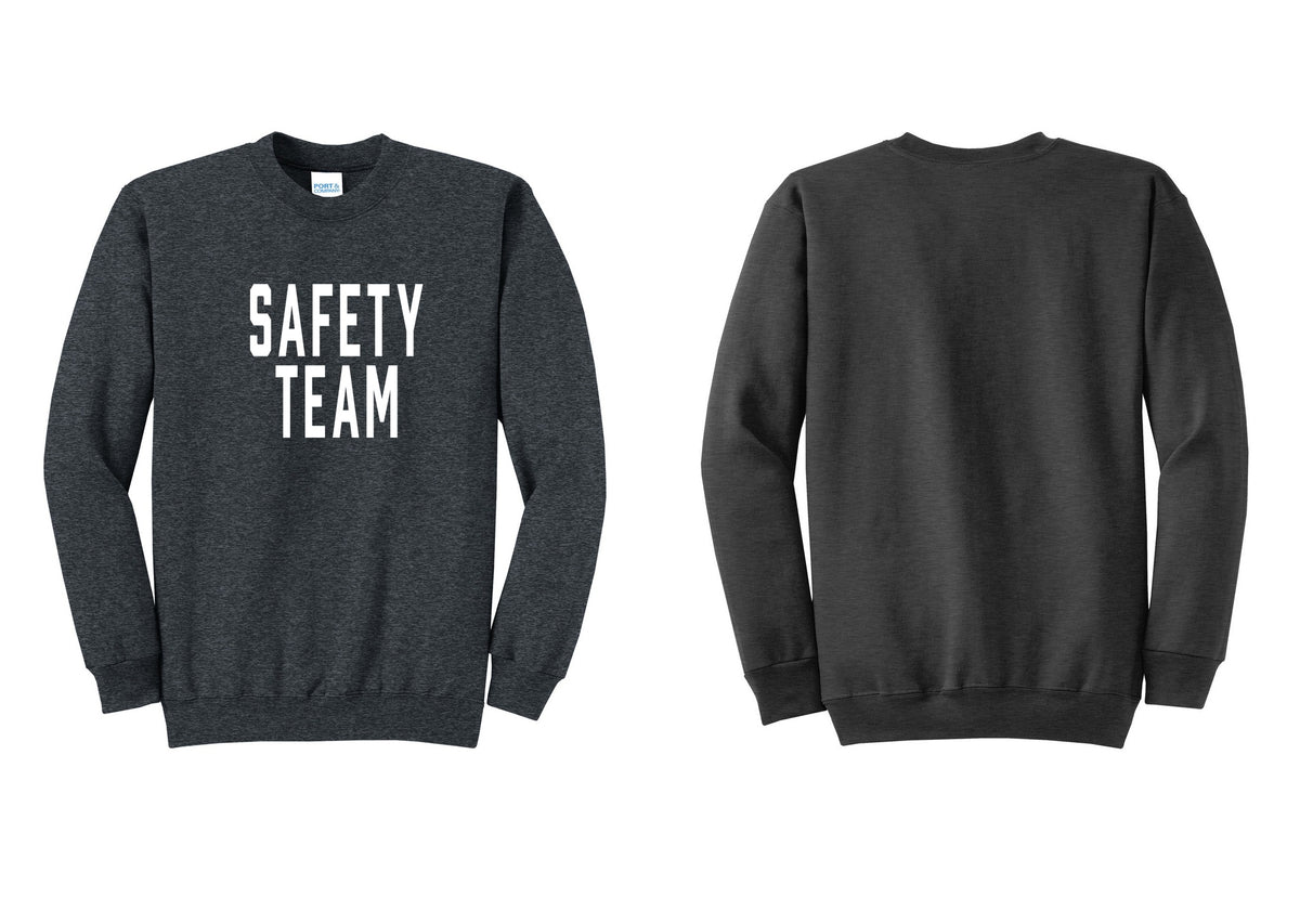 NYC Factory Safety Team Cotton Fleece Crewneck Sweatshirt (Classic) - Front Only - Dark Heather Grey