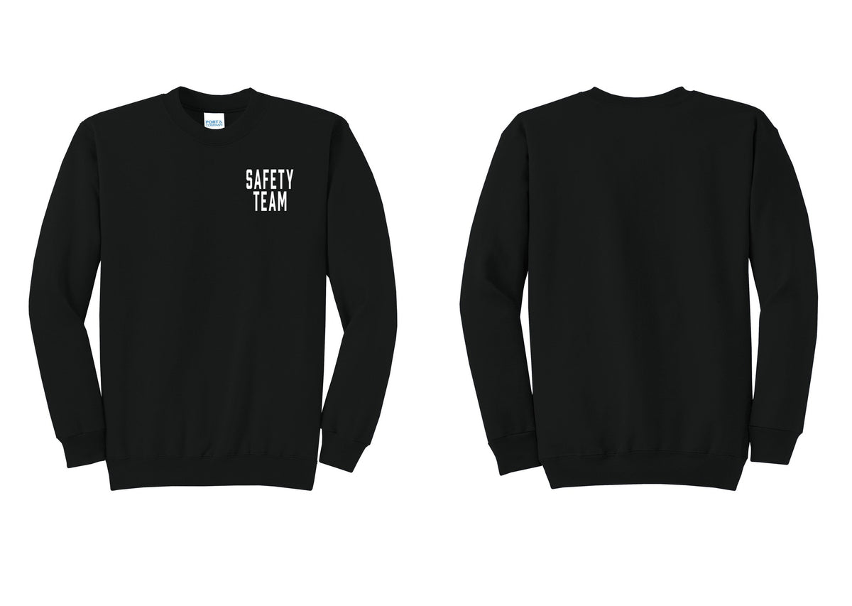 NYC Factory Safety Team Cotton Fleece Crewneck Sweatshirt (Classic) - Chest Only - Black