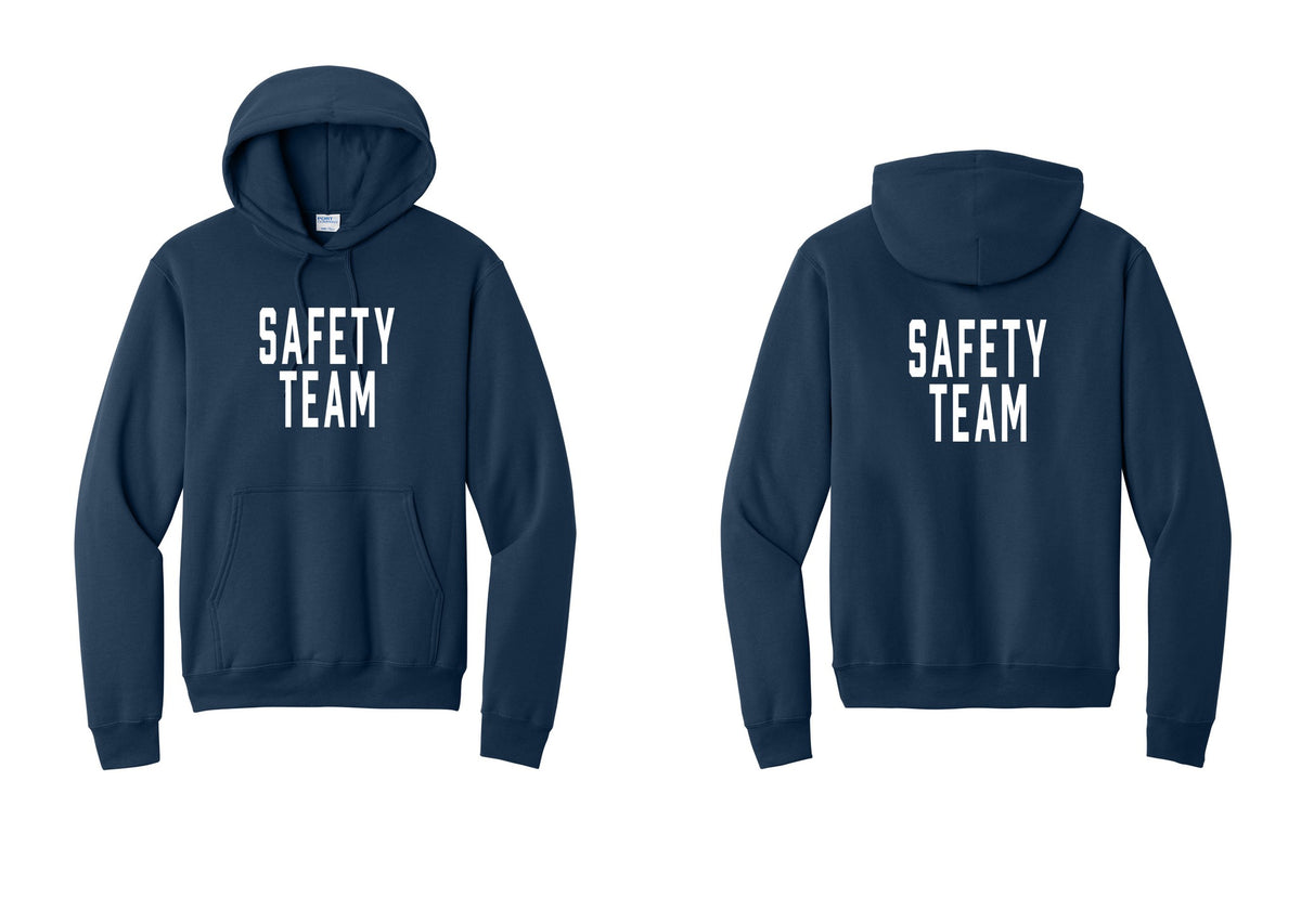 NYC Factory Safety Team Cotton Fleece Pullover Hoodie (Classic) - Front + Back - Navy