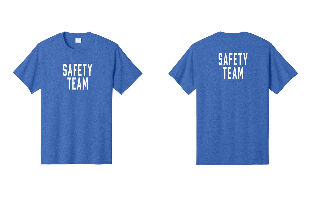 NYC Factory Safety Team T-Shirt for Events, Venues & Volunteers (Classic) - Front + Back - Heather Royal