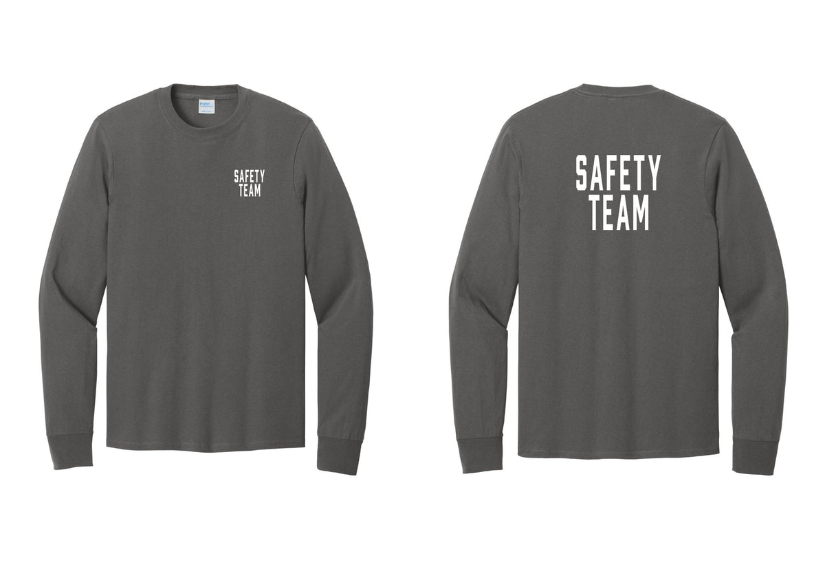 NYC Factory Safety Team Cotton Long Sleeve T-Shirt (Classic) - Chest + Back - Charcoal