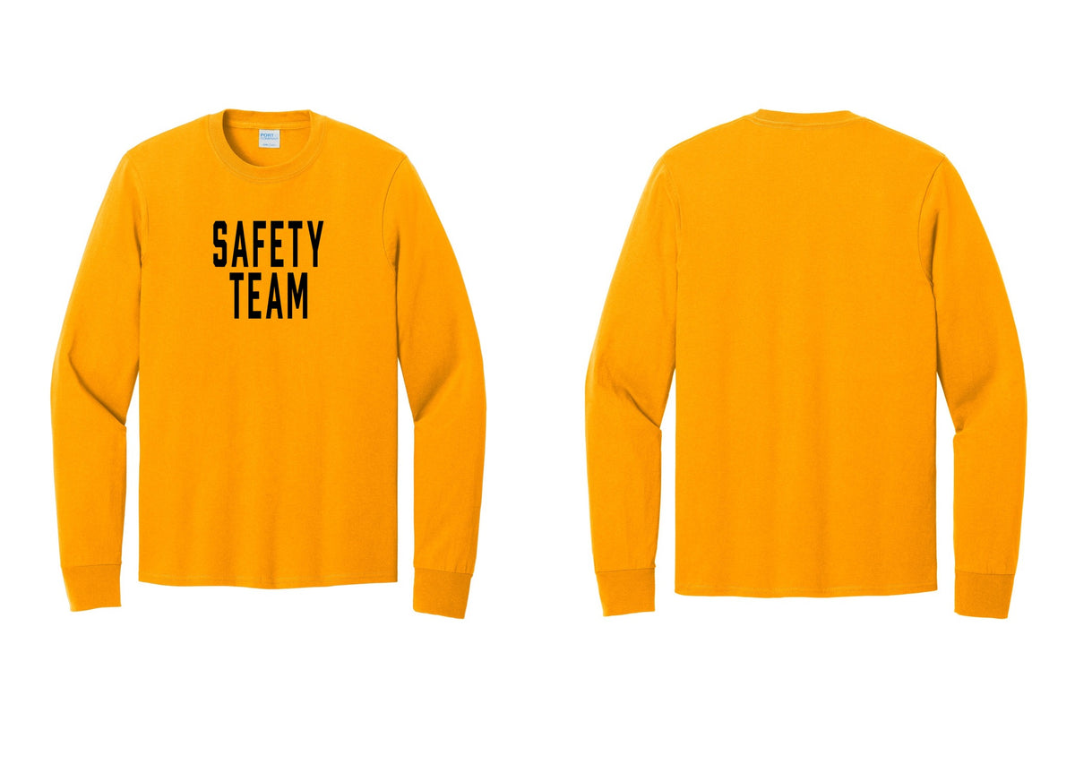 NYC Factory Safety Team Cotton Long Sleeve T-Shirt (Classic) - Front Only - Gold