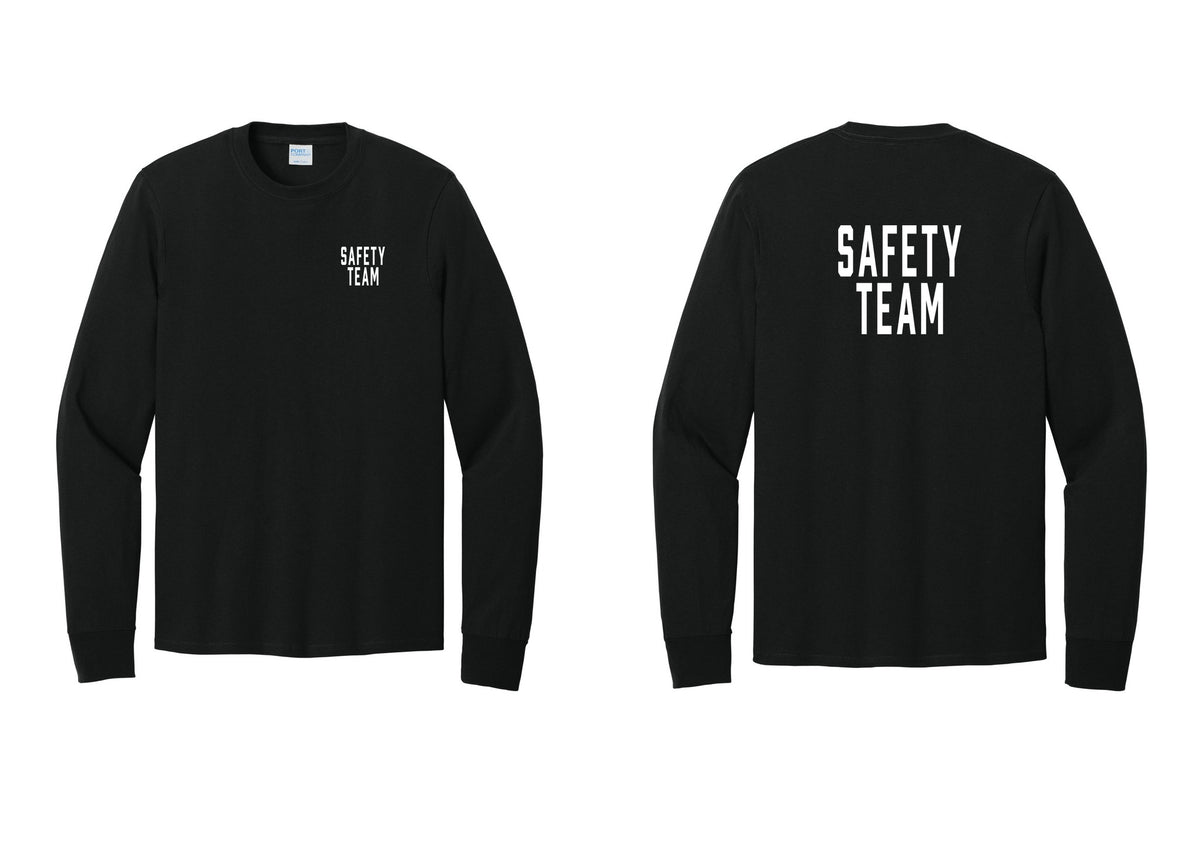 NYC Factory Safety Team Cotton Long Sleeve T-Shirt (Classic) - Chest + Back - Black