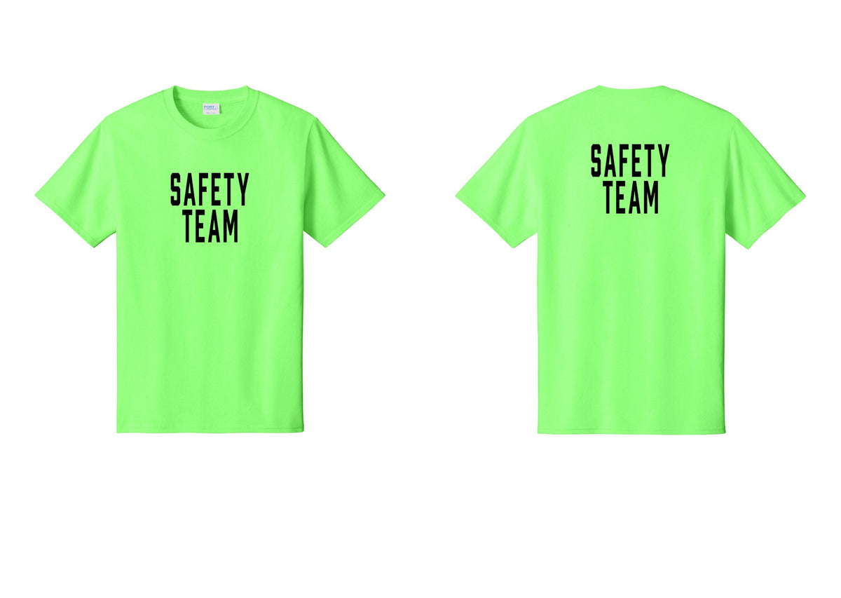 NYC Factory Safety Team T-Shirt for Events, Venues & Volunteers (Classic) - Front + Back - Neon Green