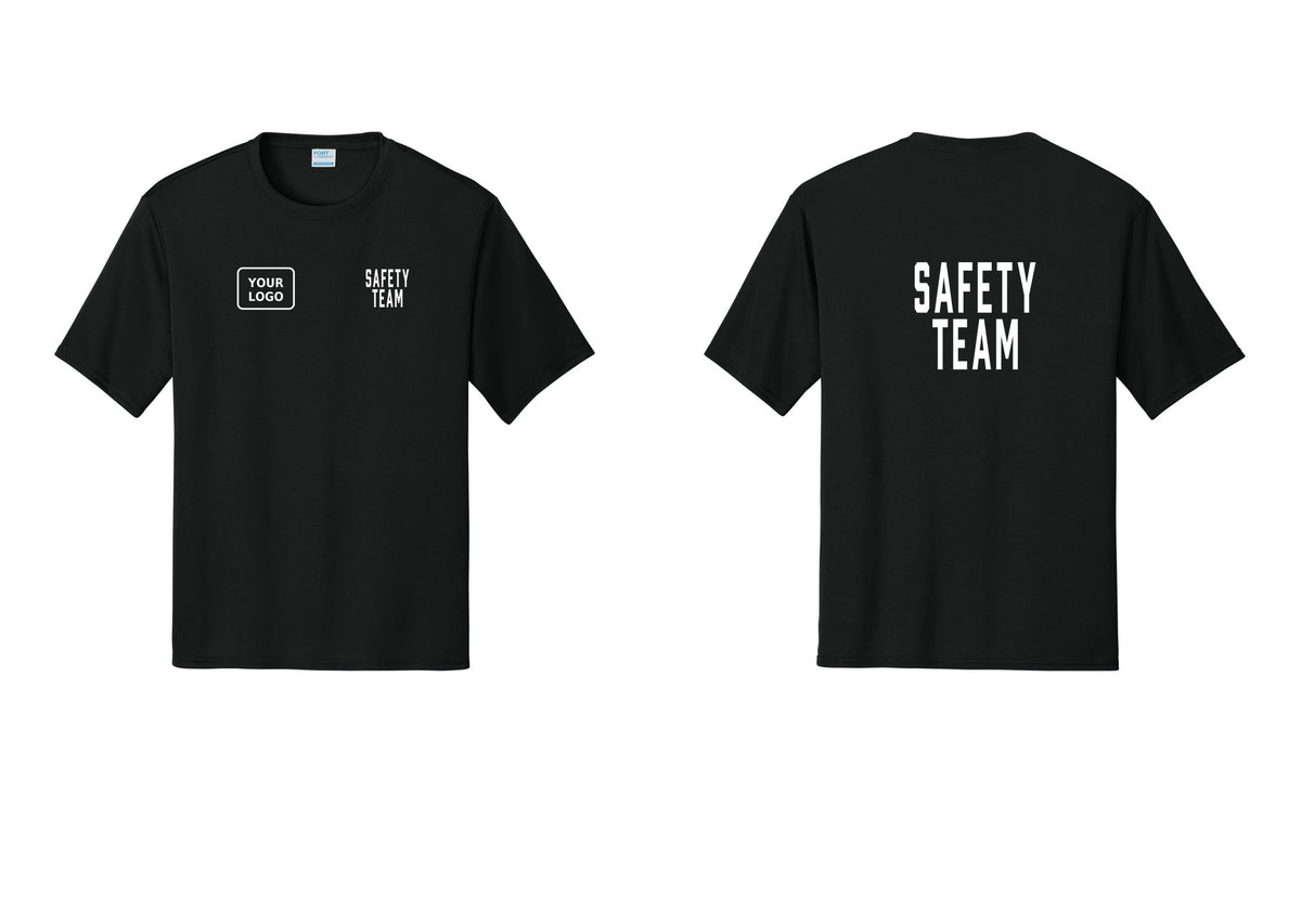NYC Factory Custom Logo Safety Team Performance T-Shirt (Classic) - SAFETY TEAM + Your Logo + Back - Black