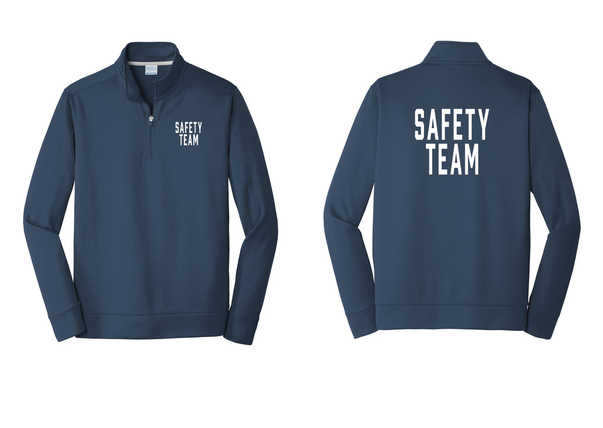 NYC Factory Safety Team Performance Fleece 1/4-Zip Pullover Sweatshirt (Classic) - Chest + Back - Navy