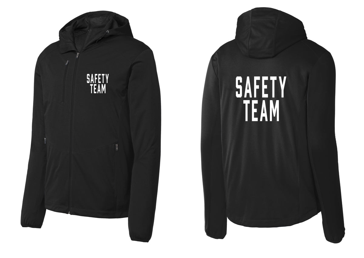 NYC Factory Safety Team Soft Shell Hooded Jacket (Classic) - Chest + Back - Deep Black