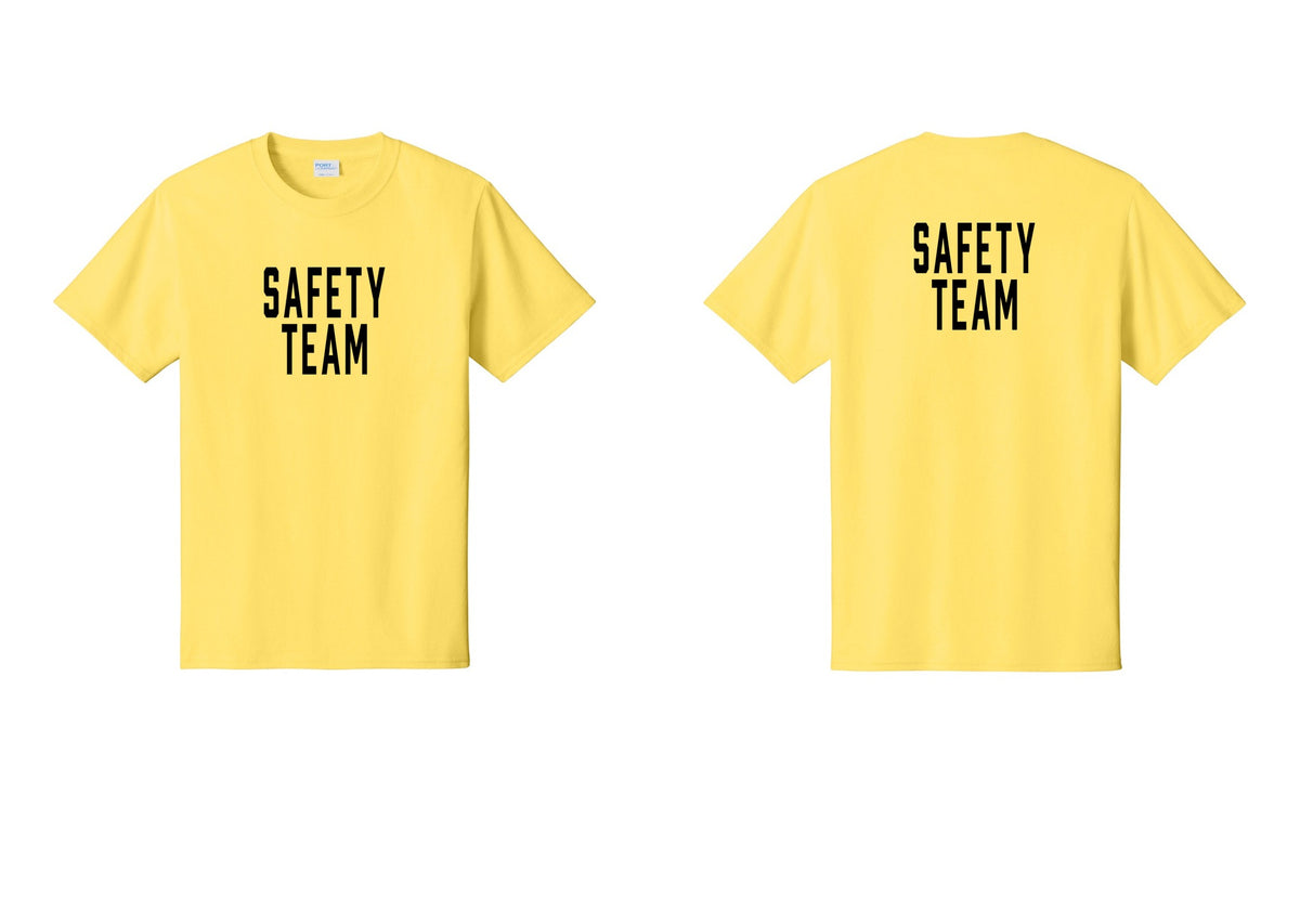 NYC Factory Safety Team T-Shirt for Events, Venues & Volunteers (Classic) - Front + Back - Yellow
