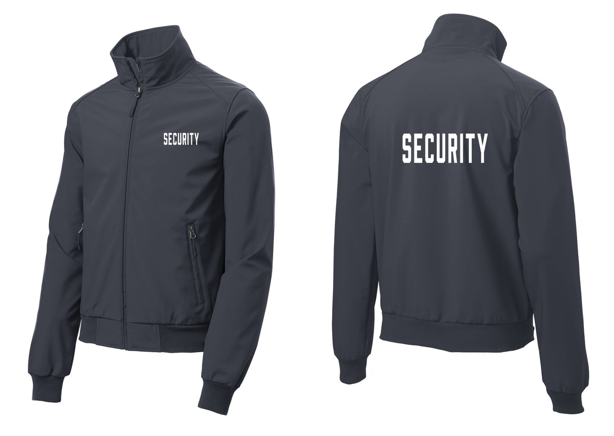 NYC Factory Security Soft Shell Bomber Jacket (Classic) - Chest + Back - Battleship Grey