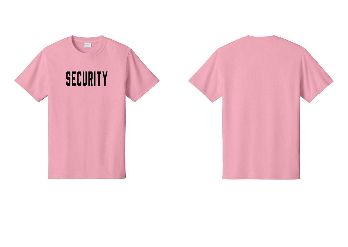 NYC Factory Security T-Shirt, Condensed Lettering - Front Only - Candy Pink
