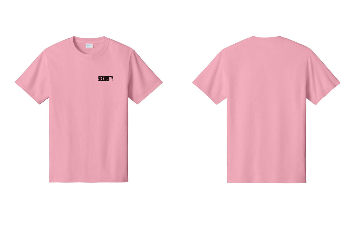 NYC Factory Unisex Security Black T-Shirt - Chest Only - Candy Pink