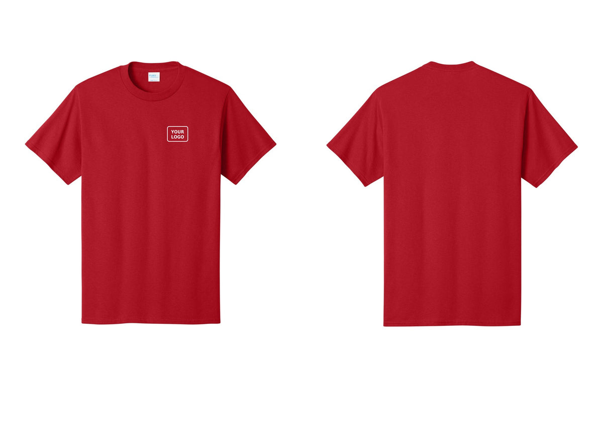 NYC Factory Custom Logo Security T-Shirt, Condensed Lettering - Your Logo Only - Red