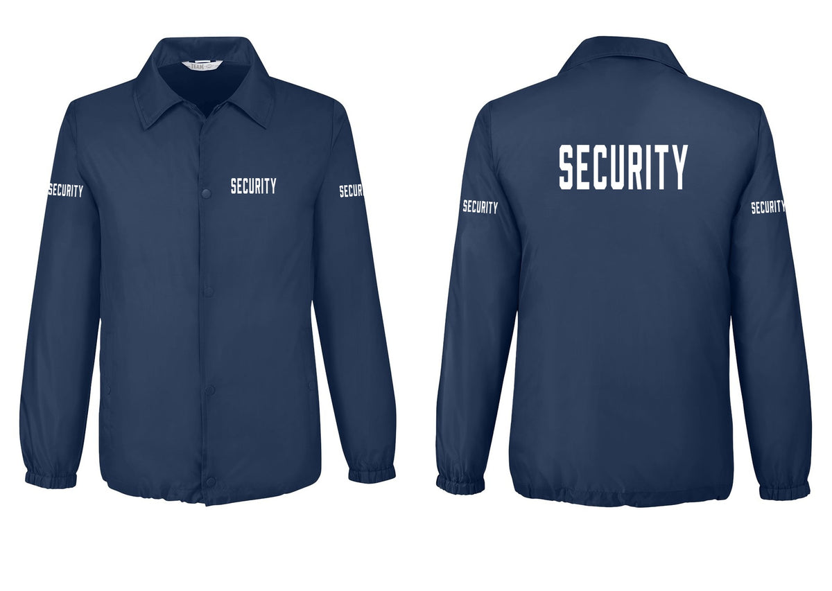 NYC Factory Security Snap-Front Coaches Jacket (Classic) - Chest + Back + Security Sleeves - Sport Dark Navy