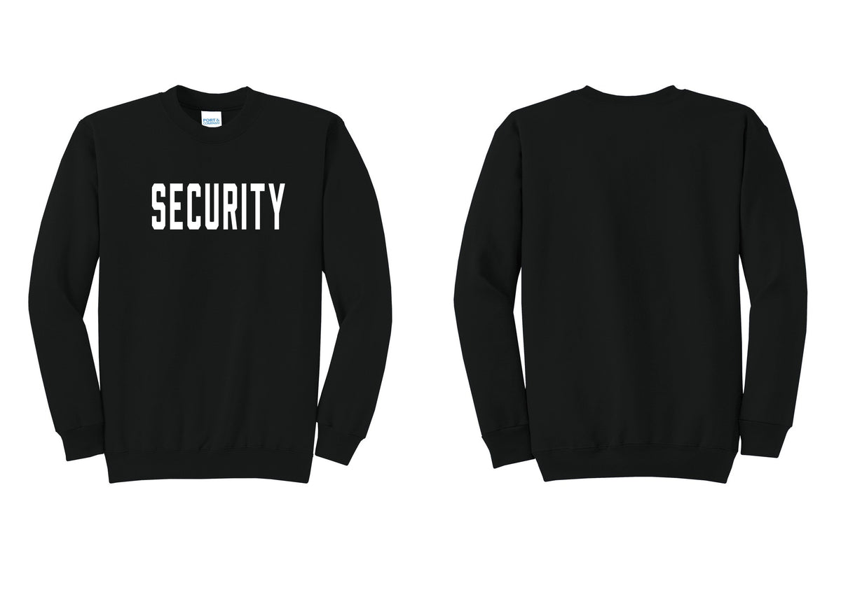 NYC Factory Security Cotton Fleece Crewneck Sweatshirt (Classic) - Front Only - Black