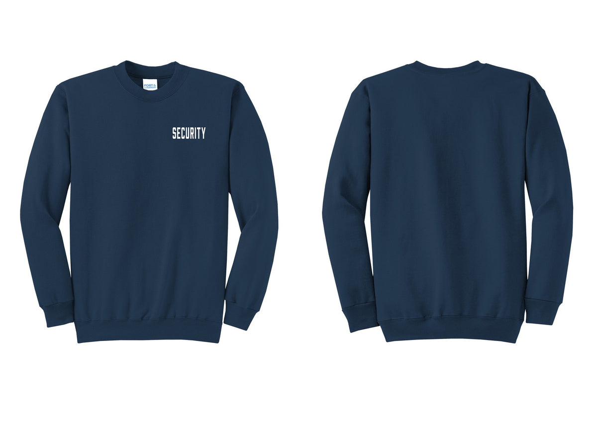NYC Factory Security Cotton Fleece Crewneck Sweatshirt (Classic) - Chest Only - Navy