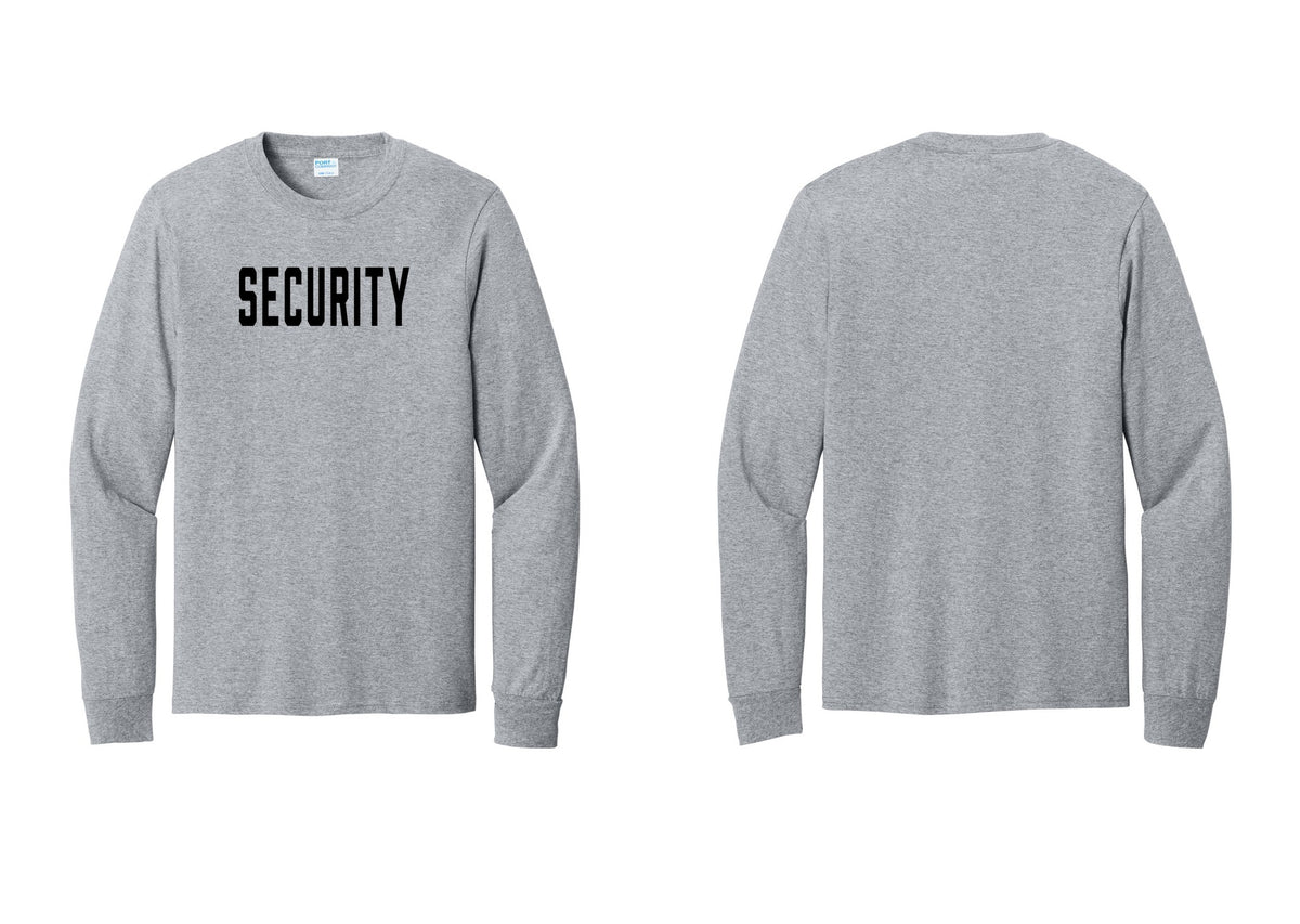 NYC Factory Security Cotton Long Sleeve T-Shirt (Classic) - Front Only - Athletic Heather