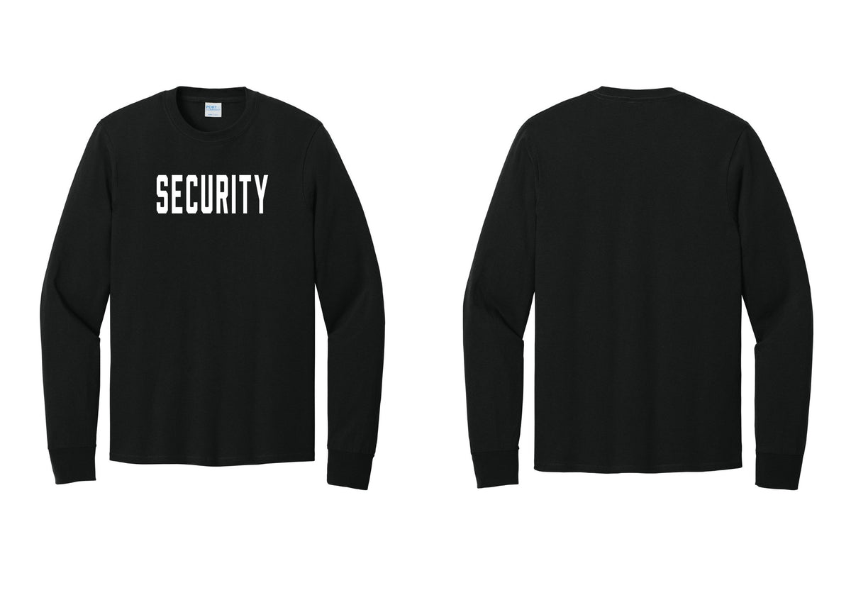 NYC Factory Security Cotton Long Sleeve T-Shirt (Classic) - Front Only - Black