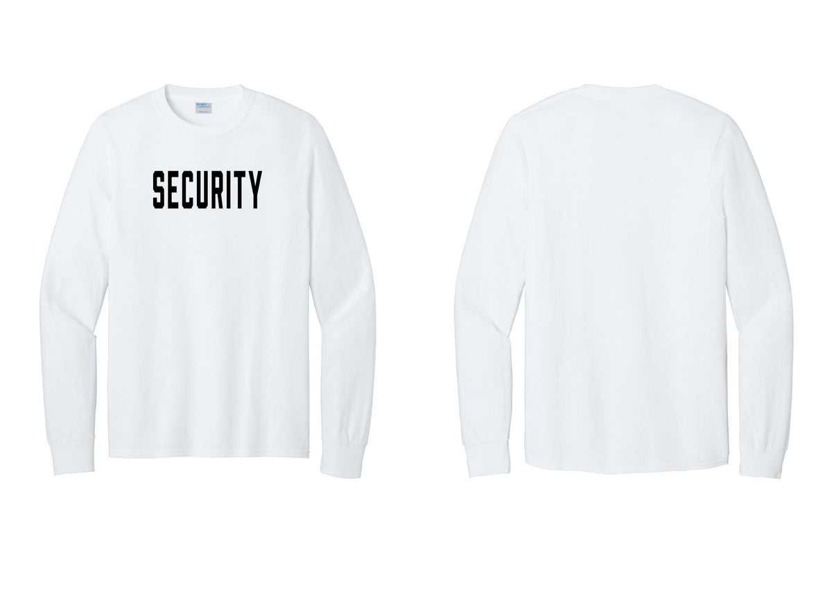 NYC Factory Security Cotton Long Sleeve T-Shirt (Classic) - Front Only - White